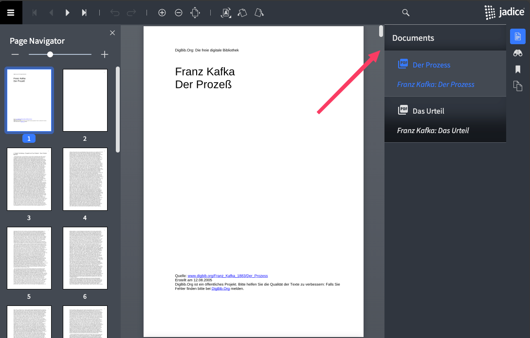 Loading and selecting multiple documents
